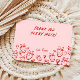 Cartão De Agradecimento Aniversário do Arco Coqueteiro de Morango