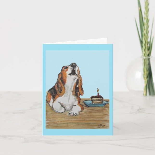 Cartão De Agradecimento Aniversário do Beagle Card — Aniversário Howl (Frente)
