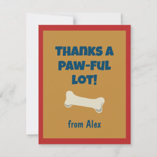 Cartão De Agradecimento Aniversário do Cachorrinho Paw-ty