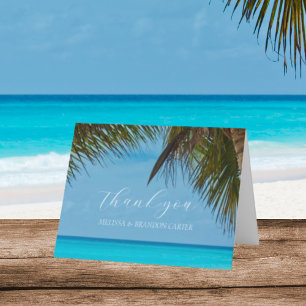 Cartão De Agradecimento Aniversário do Casamento Tropical Oceano Obrigado