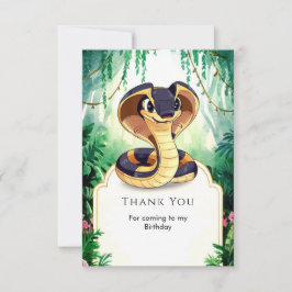 Cartão De Agradecimento Aniversário do Cobra de Aquarela Encantada