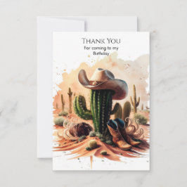 Cartão De Agradecimento Aniversário do Cowboy Ocidental Simples