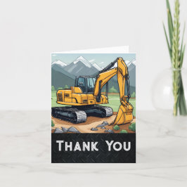 Cartão De Agradecimento Aniversário do Digger do Equipamento de Construção