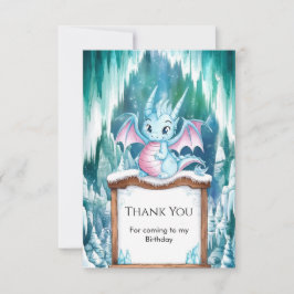 Cartão De Agradecimento Aniversário do Dragão Encantado Pastel
