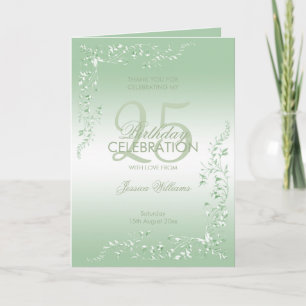 Cartão De Agradecimento Aniversário do Elegante Emerald Decoration 25