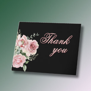 Cartão De Agradecimento Aniversário do Elegante Floral a Qualquer Ano