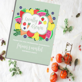 Cartão De Agradecimento Aniversário do Mercado de Agricultores Cultivados 