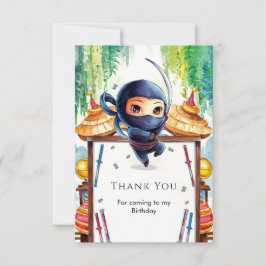 Cartão De Agradecimento Aniversário do Ninja Espião Caprichoso