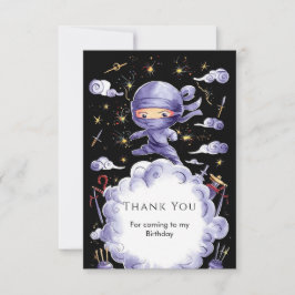 Cartão De Agradecimento Aniversário do Pequeno Ninja Mágico
