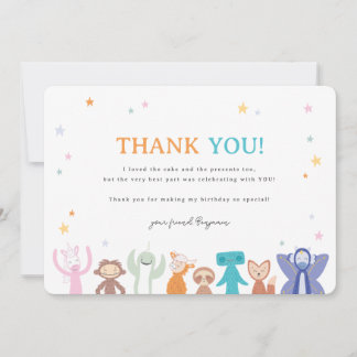 Cartão De Agradecimento Aniversário do Personagem Slumberkins