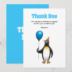 Cartão De Agradecimento Aniversário do Pinguim