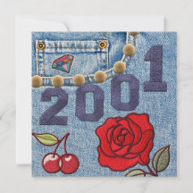 Aniversário do Poster vintage de 2001 ou Reunião