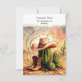 Cartão De Agradecimento Aniversário do Rodeo Cowboy Encantado