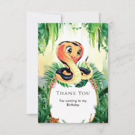 Cartão De Agradecimento Aniversário do Simples Répteis Cobra