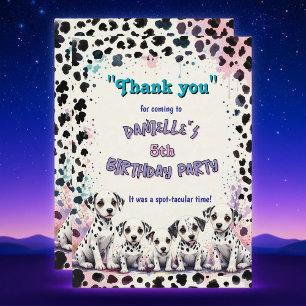 Cartão De Agradecimento Aniversário Espetacular do Cachorrinho Dalmatiano