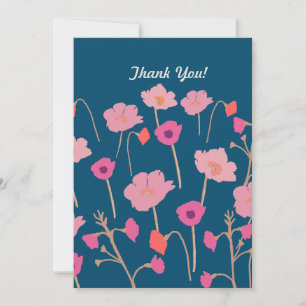 Cartão De Agradecimento Aniversário Floral Moderno bonito Com Idade Person