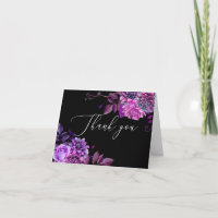 Aniversário floral preto-branco-roxo, Elegante