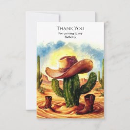 Cartão De Agradecimento Aniversário Infantil Cowboy Colorido