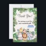 Cartão De Agradecimento Aniversário Jungle Safari<br><div class="desc">Expresse sua gratidão com um toque de charme selvagem através do nosso cartão de agradecimento de aniversário Jungle Safari - um sincero token de apreciação que traz a beleza indomada da selva para as suas palavras. Este cartão de agradecimento não é apenas uma nota; é uma jornada caprichosa de volta...</div>