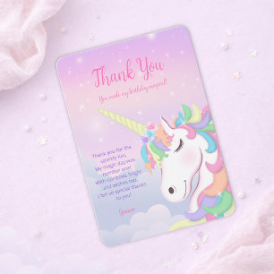 Cartão De Agradecimento Aniversário Mágico Arco-íris Pastel