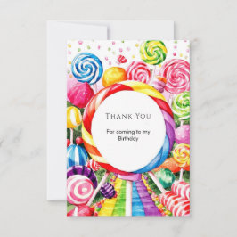 Cartão De Agradecimento Aniversário Mágico do Candyland de Pastel