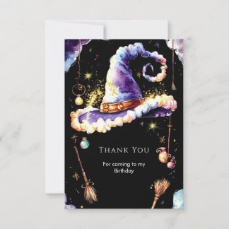 Cartão De Agradecimento Aniversário Mágico Simples Boho Feiticeiro