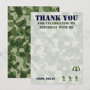 Cartão De Agradecimento Aniversário Militar do Exército Obrigado Nota C