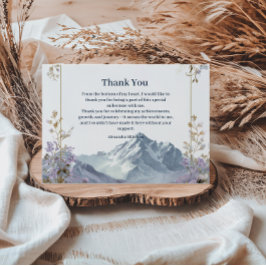 Cartão De Agradecimento Aniversário Montanha Flor Silvestre Lavanda
