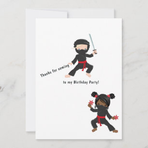 Cartão De Agradecimento Aniversário Ninja
