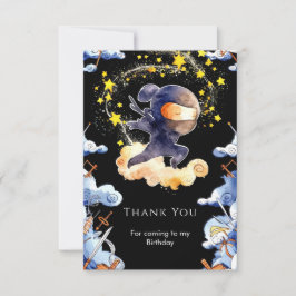Cartão De Agradecimento Aniversário Ninja Personalizado Fofinho