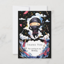 Cartão De Agradecimento Aniversário Ninja Personalizado Mágico