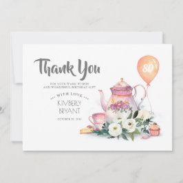 Cartão De Agradecimento Aniversário Par-Tea Floral Obrigado