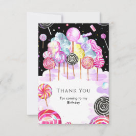 Cartão De Agradecimento Aniversário Sonho Doce Candyland