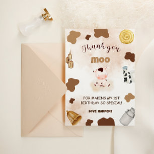 Cartão De Agradecimento Aniversário Temático de Animais de Fazenda