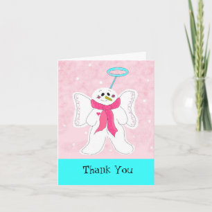 Cartão De Agradecimento Anjo da Neve Obrigado