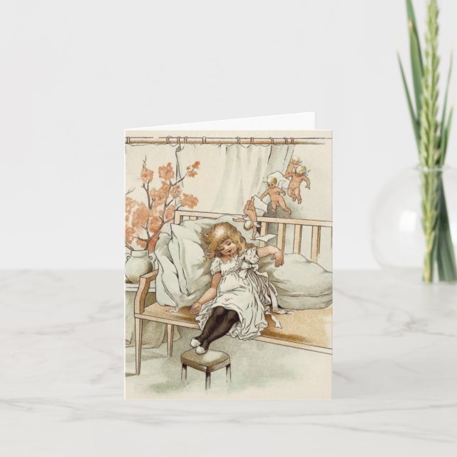 Cartão De Agradecimento Anjo dormindo e Querubins (Frente)