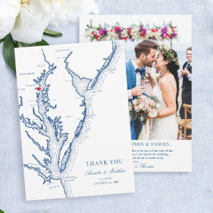 Cartão De Agradecimento Annapolis Chesapeake Bay Maryland Wedding Flat