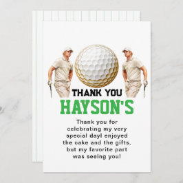 Cartão De Agradecimento Ano Baixo, Golfe Ligado! Aniversário de 1 ano