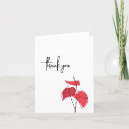 Cartão De Agradecimento Anthurium ・ Desenho Floral ・ Moderno Casual