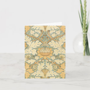 Cartão De Agradecimento Antigo Floral St. James Vitoriano William Morris