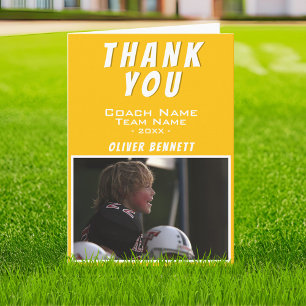 Cartão de Agradecimento ao Treinador Amarelo com N