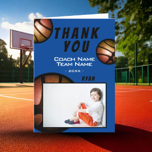 Cartão de Agradecimento ao Treinador de Basquete c