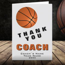 Cartão de Agradecimento ao Treinador de Basquetebo