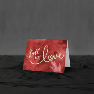 Cartão De Agradecimento Apaixonado pelo outono   Foto de Casamento de Folh