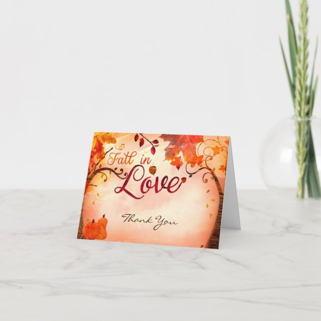 Cartão De Agradecimento Apaixonados outono - Obrigado (Frente)