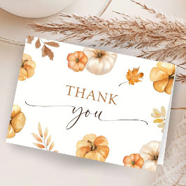 Cartão De Agradecimento Apaixonar Chá de fraldas outono Dobrado Obrigado