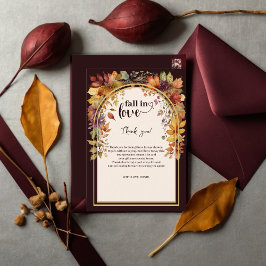 Cartão De Agradecimento Apaixonar-Se Pelo Chá De Bebês De Outono