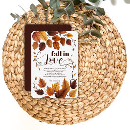 Cartão De Agradecimento Apaixonar-Se Pelo Chá de fraldas De Folhas De Outo