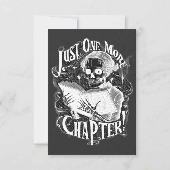 Cartão De Agradecimento Apenas Mais Um Capítulo Skeleton Reader Engraçado (Frente)