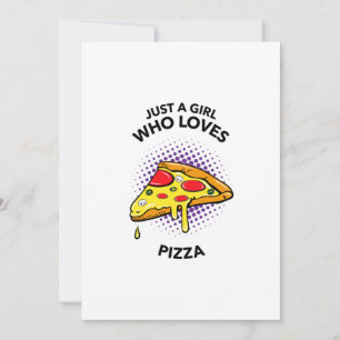 Cartão De Agradecimento Apenas uma garota que ama pizza engraçada comida i